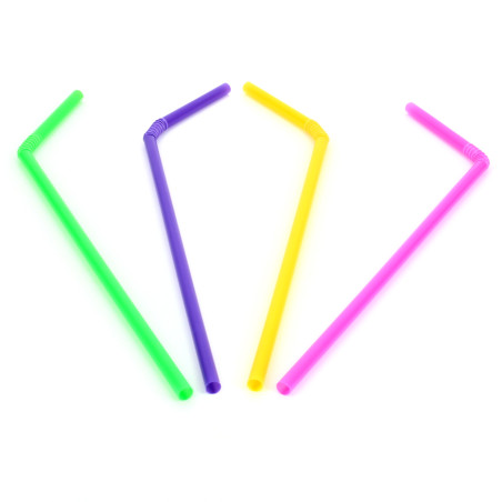 Plastic rietje flexibel PS Ø0,5cm 21cm (20.000 stuks)