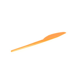 Plastic PS mes  oranje 16,5 cm (15 stuks) 