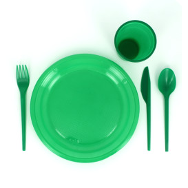 Plastic PS mes  groen 16,5 cm (900 stuks)