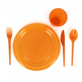 Plastic PS mes oranje 16,5 cm (900 stuks)