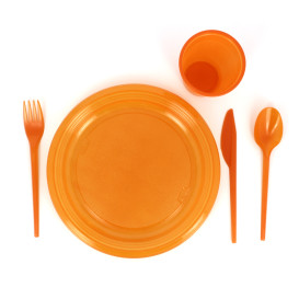 Plastic PS mes  oranje 16,5 cm (900 stuks)