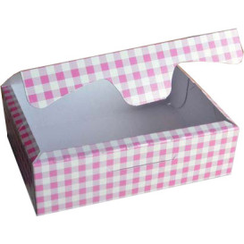 Papier bakkerij doos roze 17,5x11,5x4,7cm 250g (360 stuks)