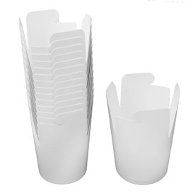 Papieren take-out Container wit 529ml (50 stuks) 