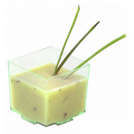 Plastic PS proefbeker Water groen 4,2x4,2x4,2cm (20 stuks)