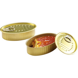 Aluminium proeverij blik 120ml 11,2x7x3cm (30 stuks) 