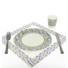 Papieren servet Strepen en mollen Design 33x33cm (500 stuks)