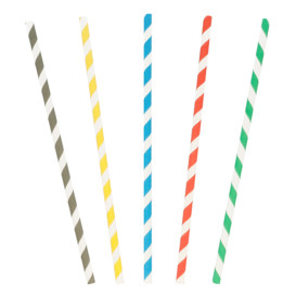 Papieren rechte rietjes verpakt Ø0,6cm 20cm (6000 stuks)
