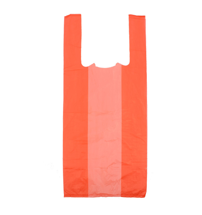 Plastic T-shirt tas rood 35x50cm Plastic T-shirt tas rood 35x50cm