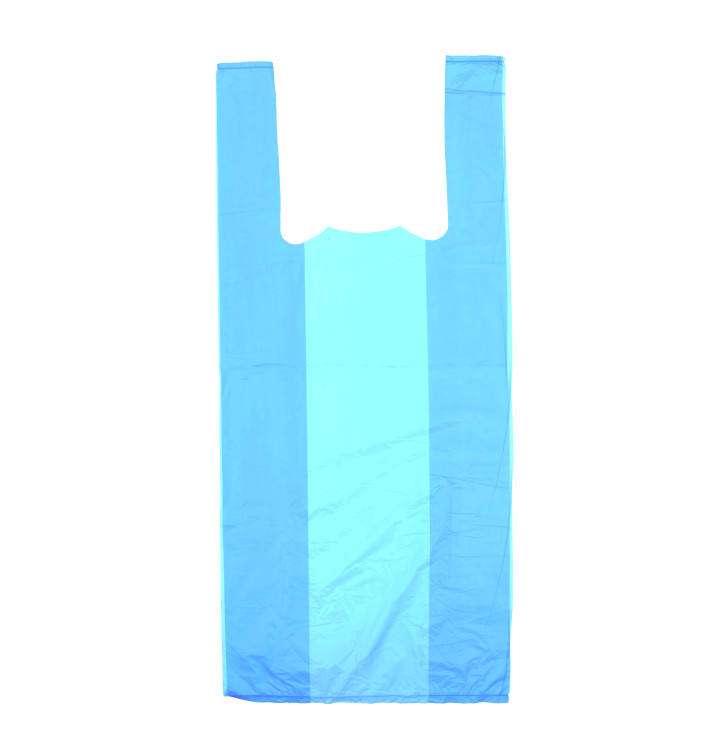 Plastic T-shirt tas blauw 35x50cm Plastic T-shirt tas blauw 35x50cm