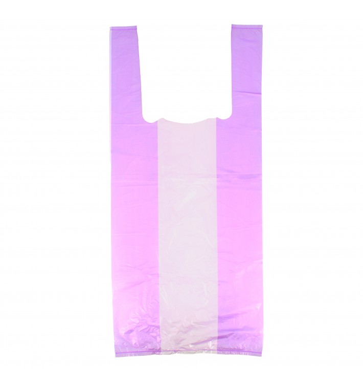 Plastic T-shirt tas lila 35x50cm 