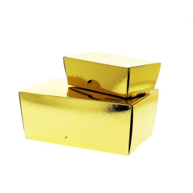 Papier bakkerij doos goud 19x11x8,5cm 1000g (500 stuks)