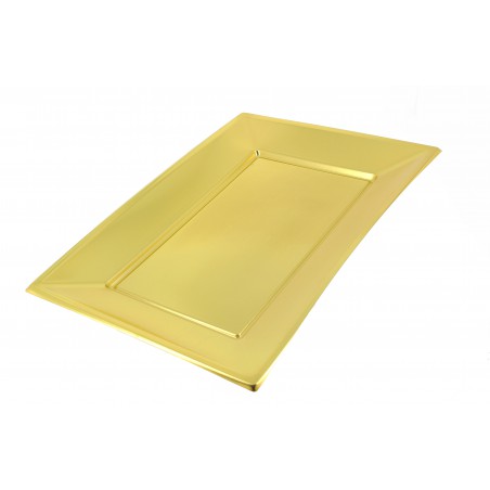 Plastic dienblad goud 33x23cm (360 stuks)