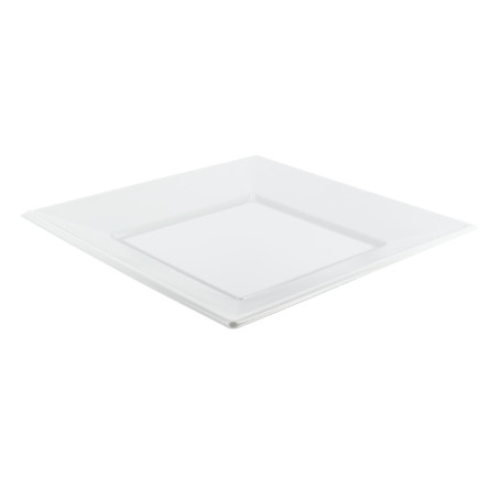 Plastic bord PS Vierkant Plat wit 23 cm (750 stuks)