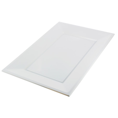 Plastic dienblad wit 33x22,5cm (3 stuks) 