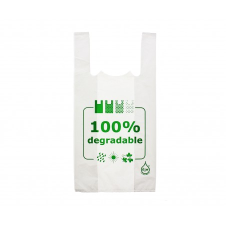 Plastic T-shirt tas 100% Degradable 30x40cm (200 stuks) 