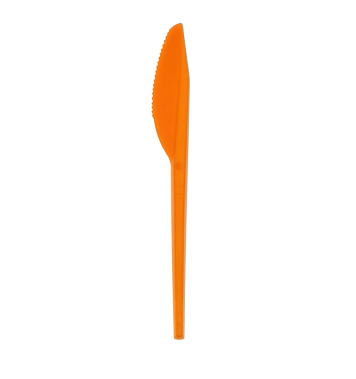 Plastic PS mes oranje 16,5 cm Plastic PS mes oranje 16,5 cm