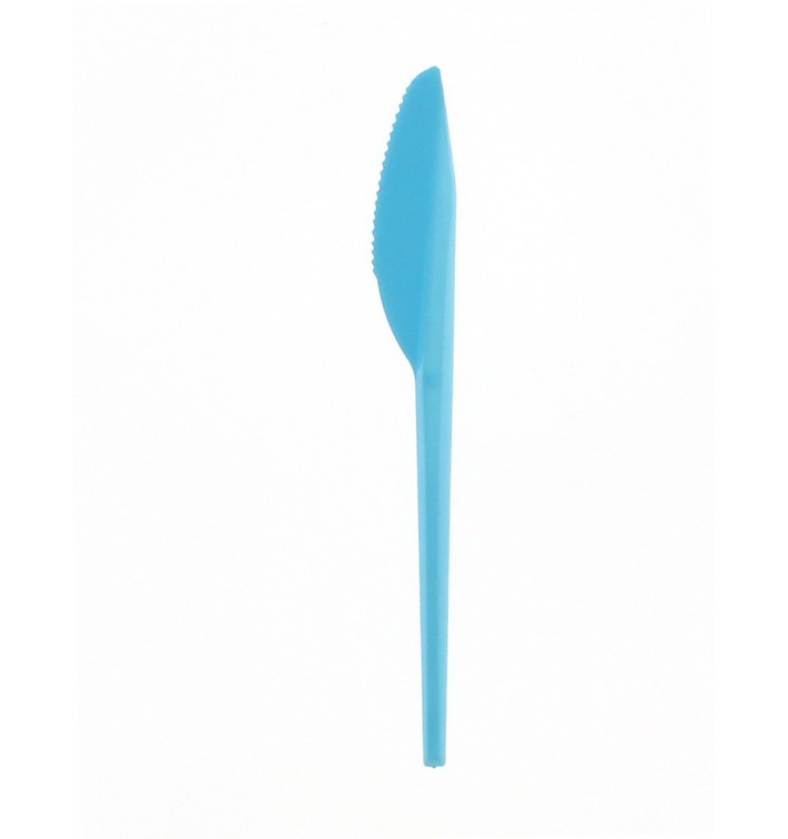 Plastic PS mes blauw 16,5 cm 