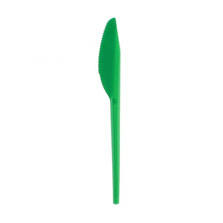 Plastic PS mes groen 16,5 cm (15 stuks) 