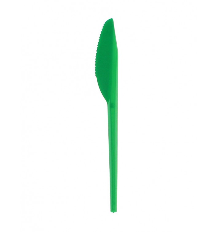 Plastic PS mes groen 16,5 cm 