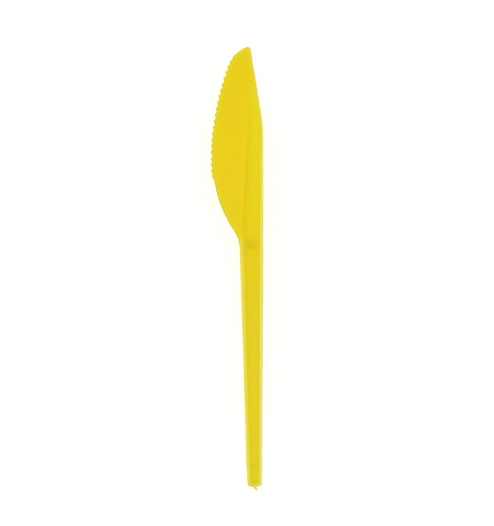 Plastic PS mes geel 16,5 cm Plastic PS mes geel 16,5 cm