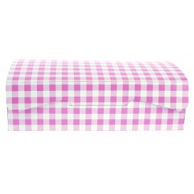Papier bakkerij doos roze 20,4x15,8x6cm 1kg (20 stuks)
