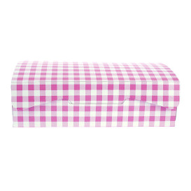 Papier bakkerij doos roze 20,4x15,8x6cm 1kg (20 stuks)