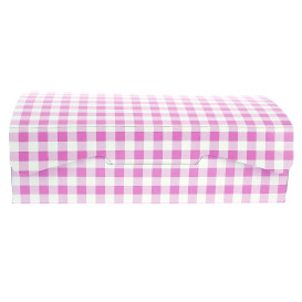 Papier bakkerij doos roze 25,8x18,9x8cm 2Kg (125 stuks)