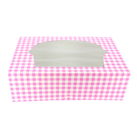 Papieren Cake vorm zak 6 Slot roze 24,3x16,5x7,5cm (20 stuks) 