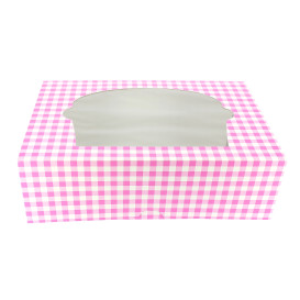 Papieren Cake vorm zak 6 Slots roze 24,3x16,5x7,5cm (100 stuks)