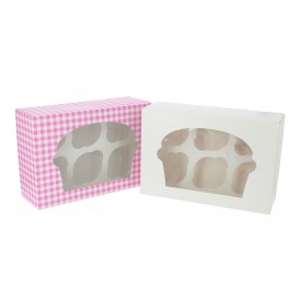Papieren Cake vorm zak 6 Slots wit 24,3x16,5x7,5cm (100 stuks)