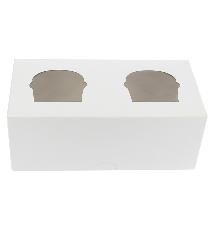Papieren Cake vorm zak 2 Slot wit 19,5x10x7,5cm Papieren Cake vorm zak 2 Slot wit 19,5x10x7,5cm