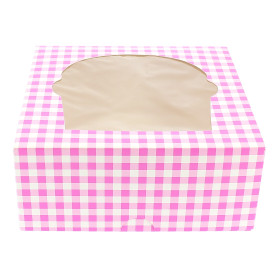 Papieren Cake vorm zak 4 Slots roze 17,3x16,5x7,5cm (140 stuks)