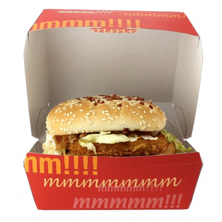 Kartonnen hamburger bakjes XXL 14,5x14,5x8cm (25 stuks)