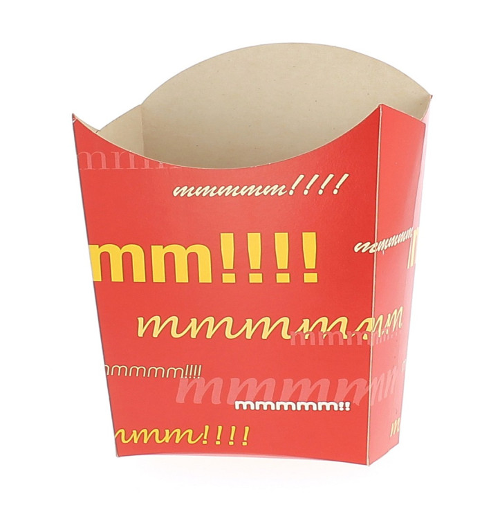 Papieren Container voor frietenklein maat 8,2x2,2x9cm Papieren Container voor frietenklein maat 8,2x2,2x9cm