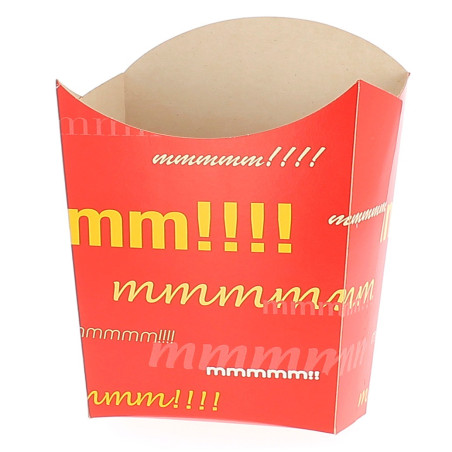 Papieren Container voor frietengroot maat 8,2x3,3x14,9cm (25 stuks)