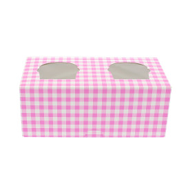 Papieren Cake vorm zak 2 Slot roze 19,5x10x7,5cm 