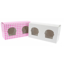 Papieren Cake vorm zak 2 Slot roze 19,5x10x7,5cm (20 stuks) 