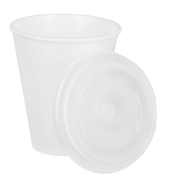 Schuim beker EPS 7Oz/200ml wit + Plastic Deksel Schuim beker EPS 7Oz/200ml wit + Plastic Deksel