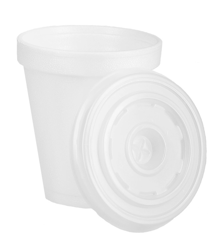 Schuim beker EPS 6Oz/180ml wit + Plastic Deksel Schuim beker EPS 6Oz/180ml wit + Plastic Deksel