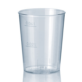 Plastic PS Shotje Geïnjecteerde glascider transparant 40 ml 