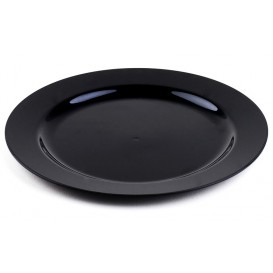 Plastic bord Extra stijf zwart 26cm 