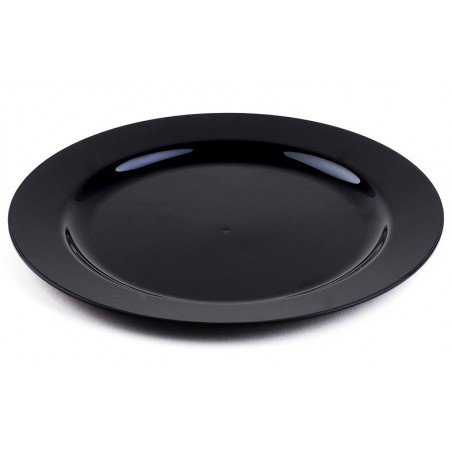 Plastic bord Extra stijf zwart 26cm (200 stuks)