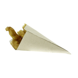 Papieren voedsel kegel Naturel bruin 34cm 400g (200 stuks)