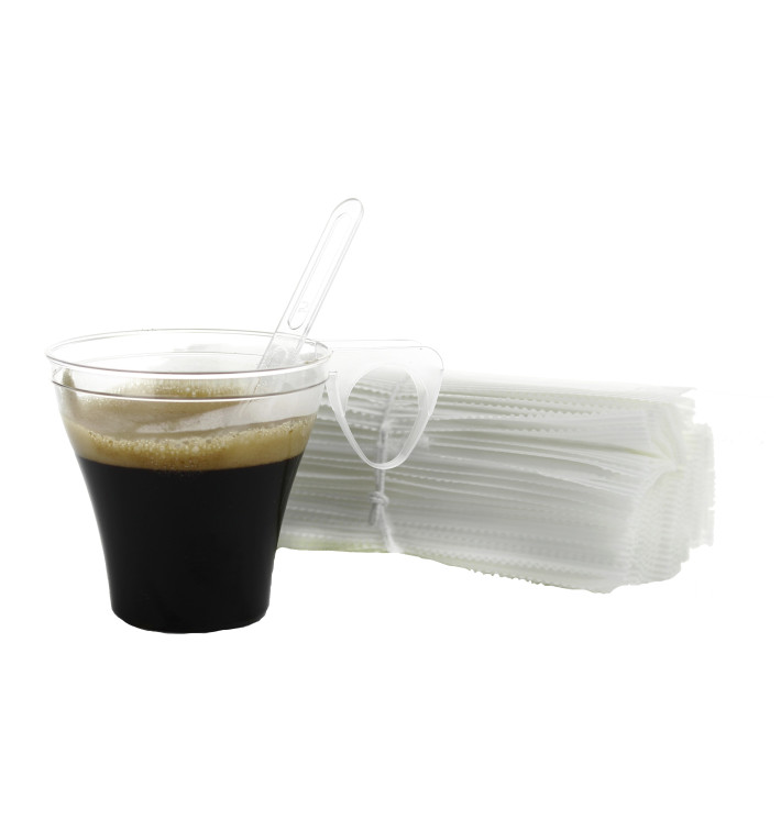 Plastic PS koffie roerder verpakt transparant 10,5cm Plastic PS koffie roerder verpakt transparant 10,5cm