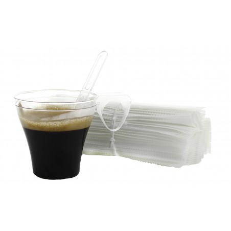 Plastic PS koffie roerder verpakt transparant 10,5cm (50 stuks) 