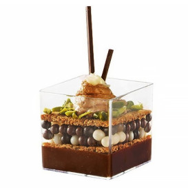 Proeving plastic kom PS "Cube" transparant 60 ml (240 stuks)