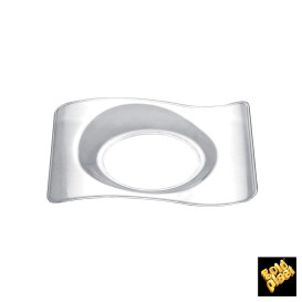Proeving Plastic bord PS "voorma" transparant 8x6,6 cm (50 stuks) 