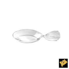 Proeving lepel PS "Fish" transparant 12 cm (600 stuks)