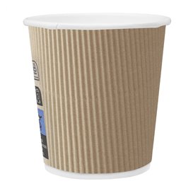 Papieren beker "ribbel kraft" bruin 4 Oz/120ml Ø6,2cm (50 stuks) 