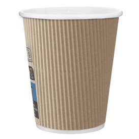 Papieren beker "ribbel kraft" bruin 8 Oz/250ml Ø8cm (25 stuks)